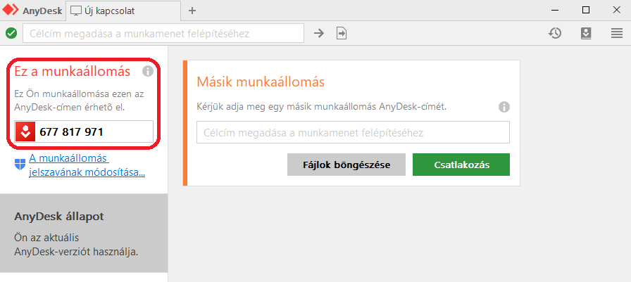 AnyDesk távoli segítségnyújtás